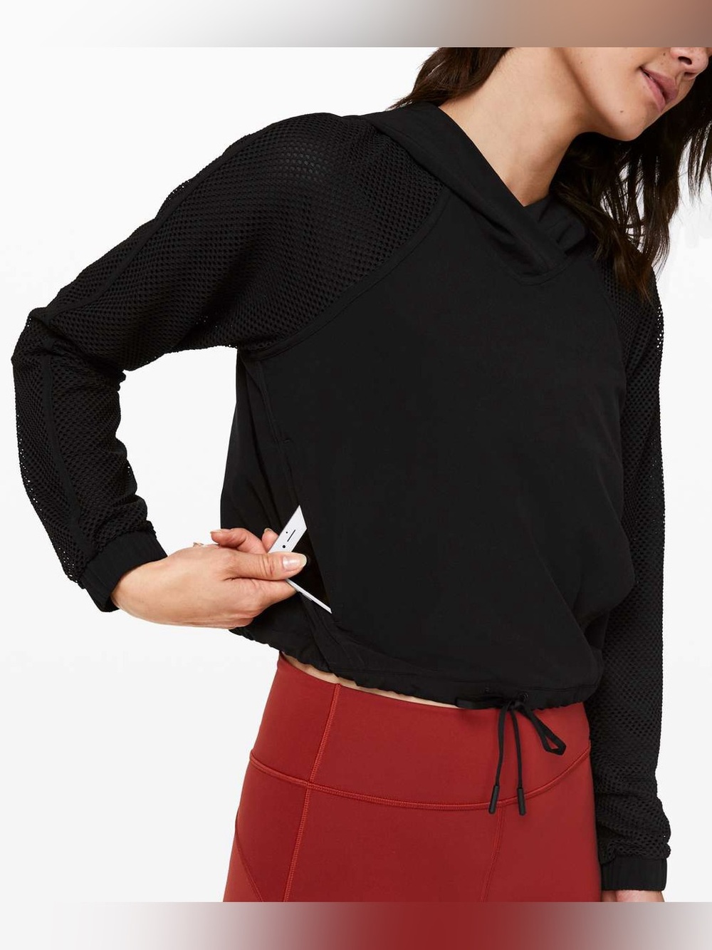 Lululemon Catch a Breeze Pullover Black Mesh 4 Small Shirt Top Hoodie - Picture 4 of 9